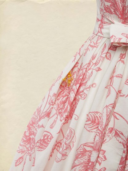 (SIZE:XS-XXL) Maxi Linen Dress , Cap Sleeves, Stand Collar, Floral, Lace, Vintage, Apricot - Apricot