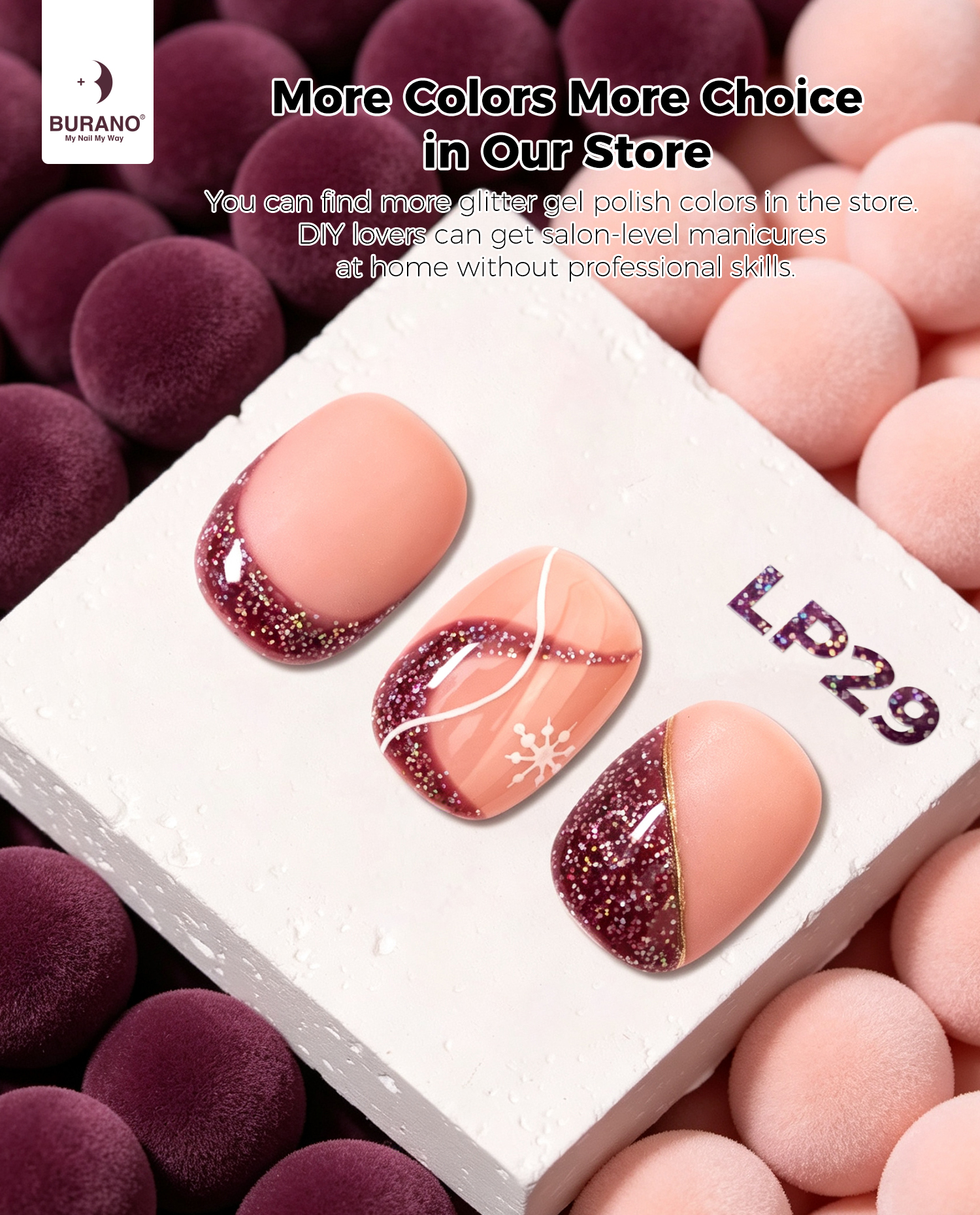 BURANO Glitter Gel Nail Polish-LP29