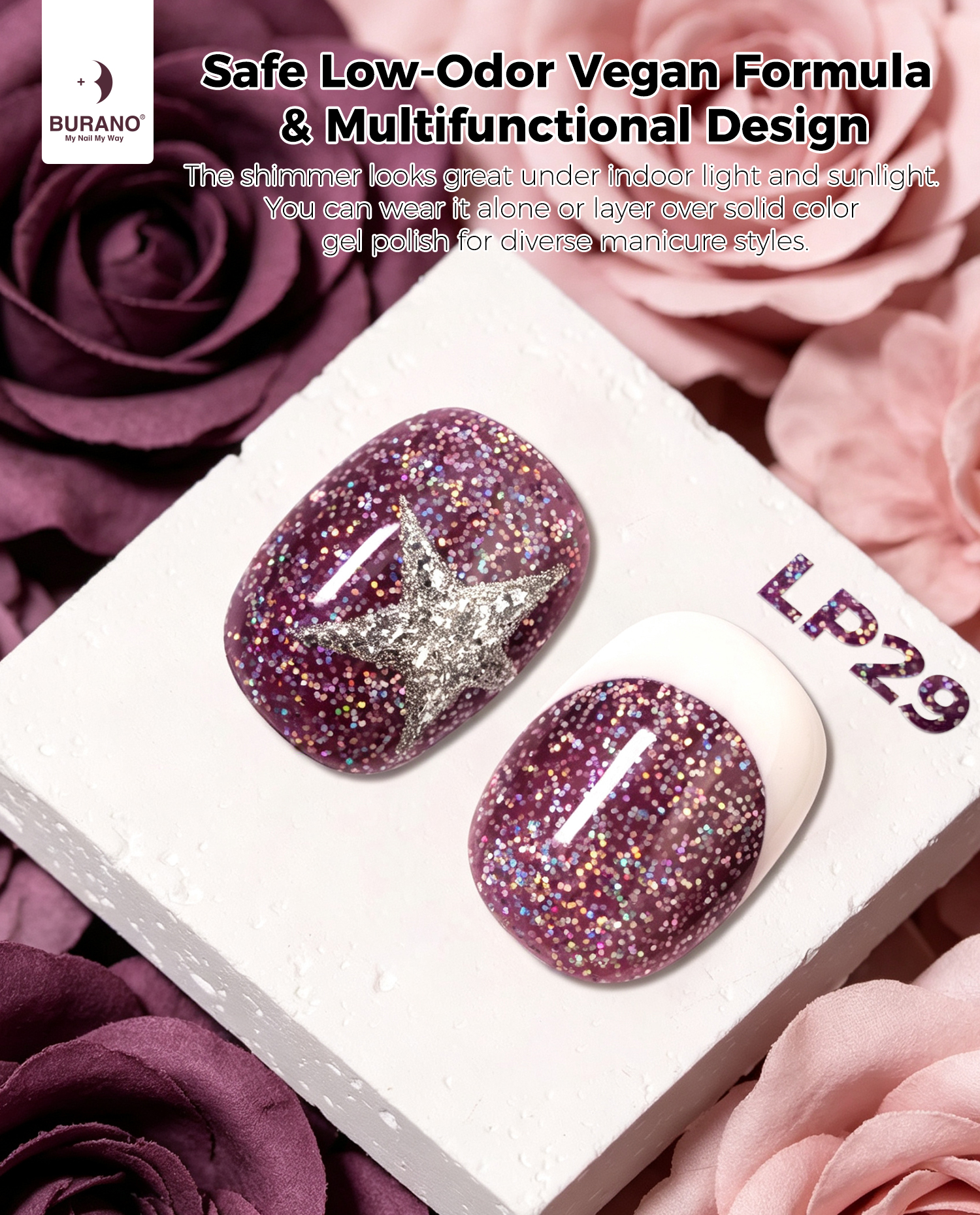 BURANO Glitter Gel Nail Polish-LP29