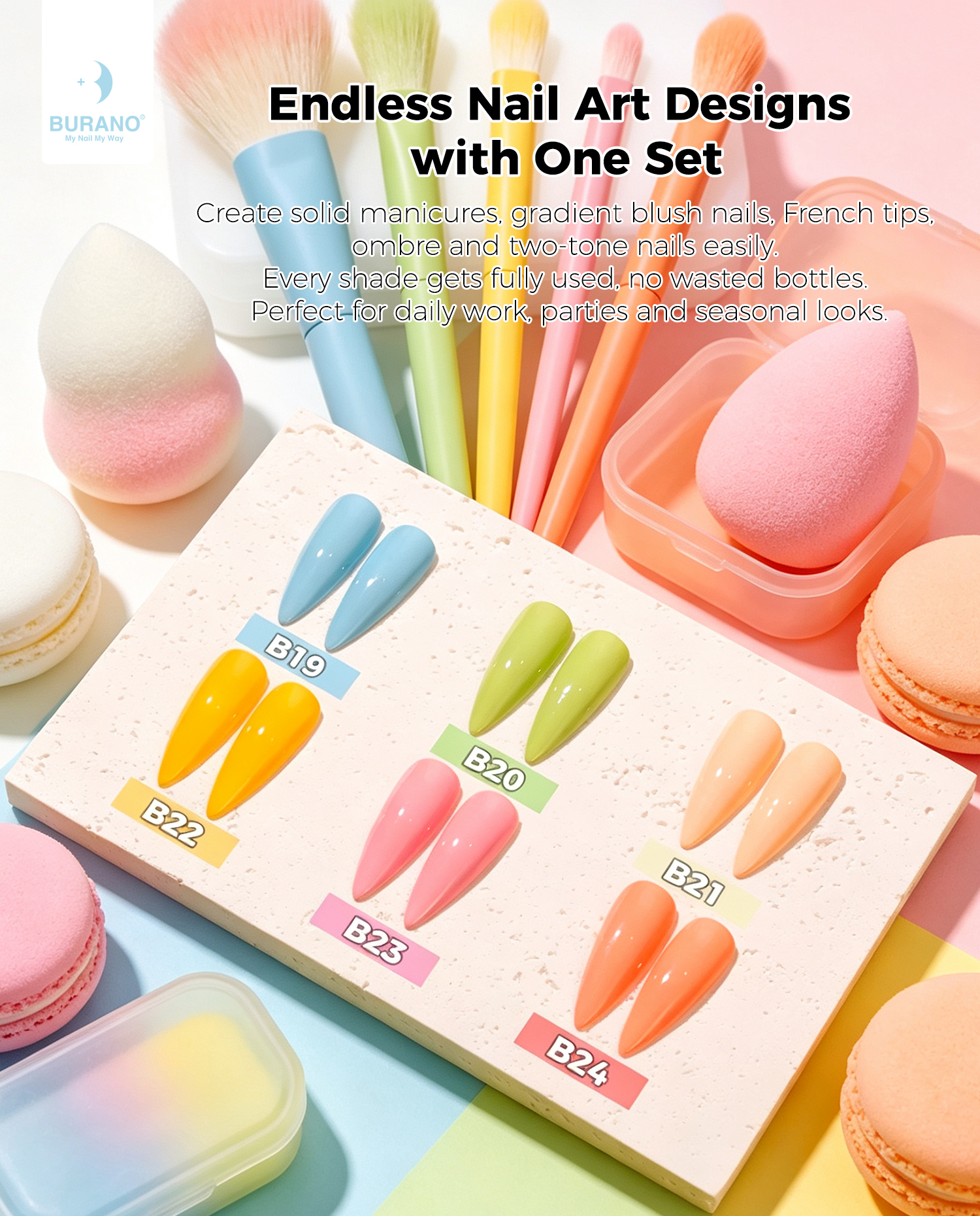 BURANO Gel Nail Polish Macaron Set