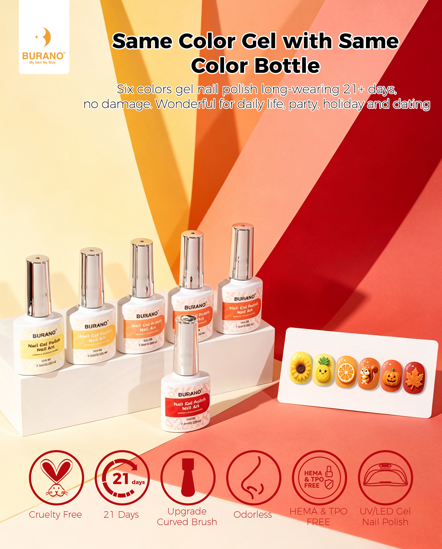 BURANO Gel Nail Polish Fall & Yellow Set