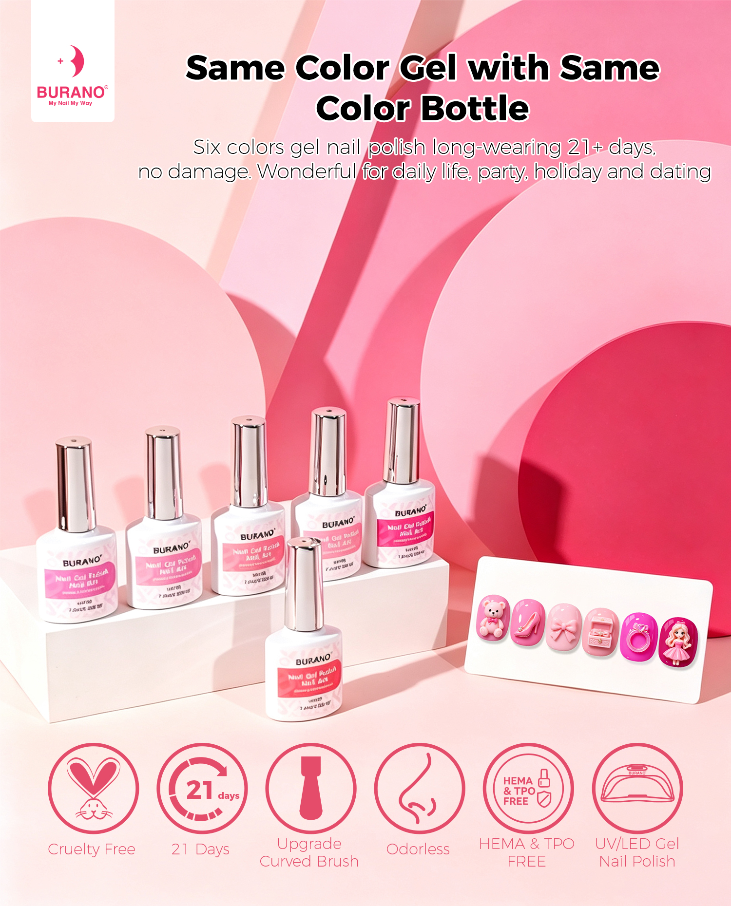 BURANO Gel Nail Polish Pink