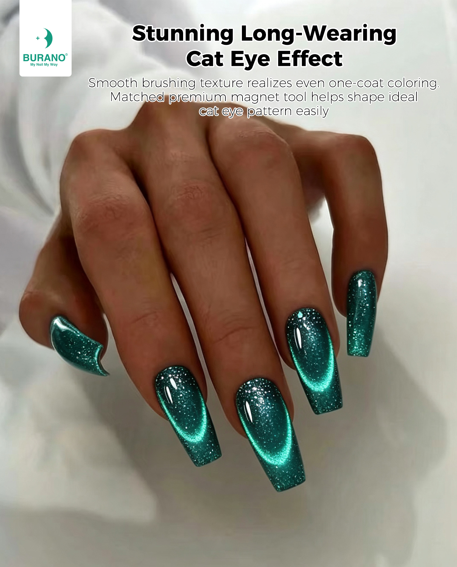 BURANO Magnetic Cat Eye Gel Nail Polish Set 6Pcs Holographic Gel CZ3-13