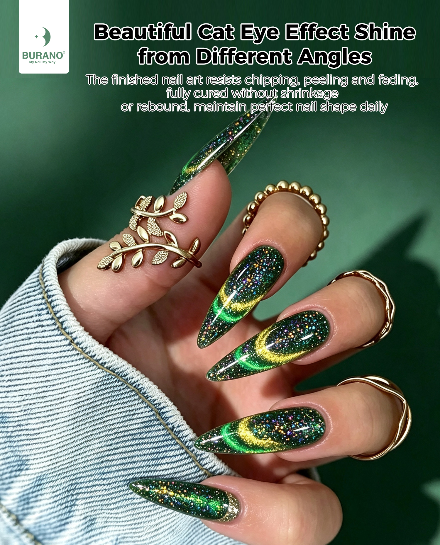 BURANO Magnetic Cat Eye Gel Nail Polish Set 6Pcs Holographic Gel