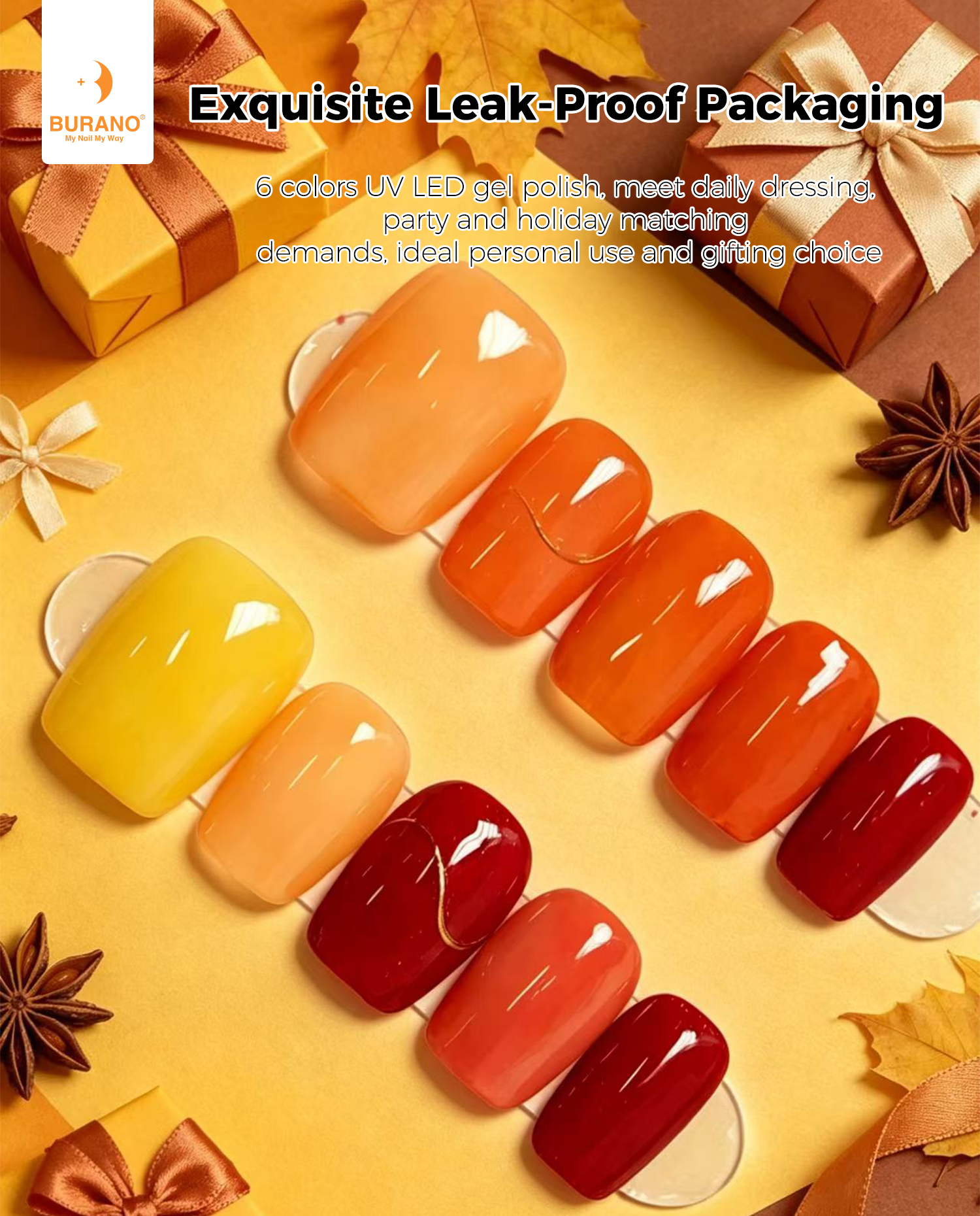 BURANO Gel Nail Polish Fall & Yellow Set