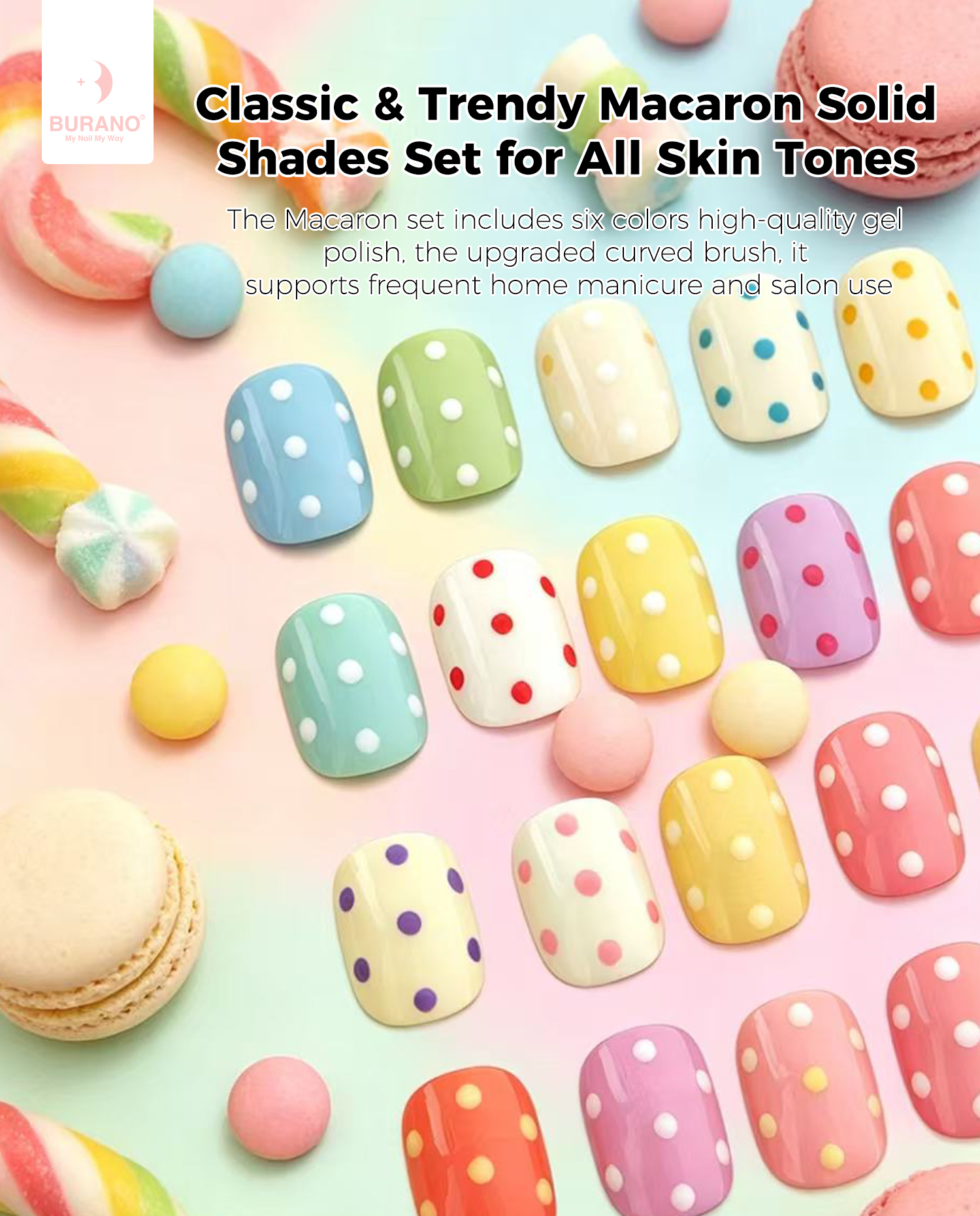 BURANO Gel Nail Polish Macaron Set
