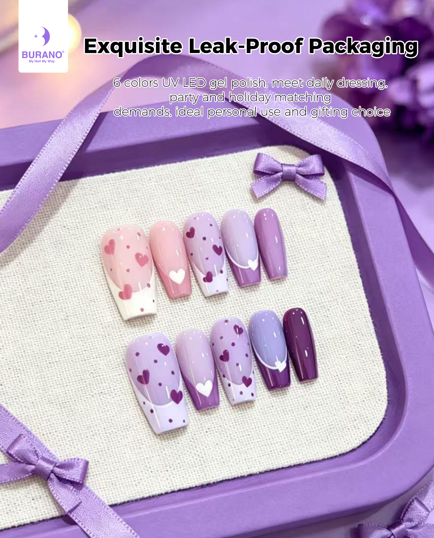 BURANO Gel Nail Polish Purple Set