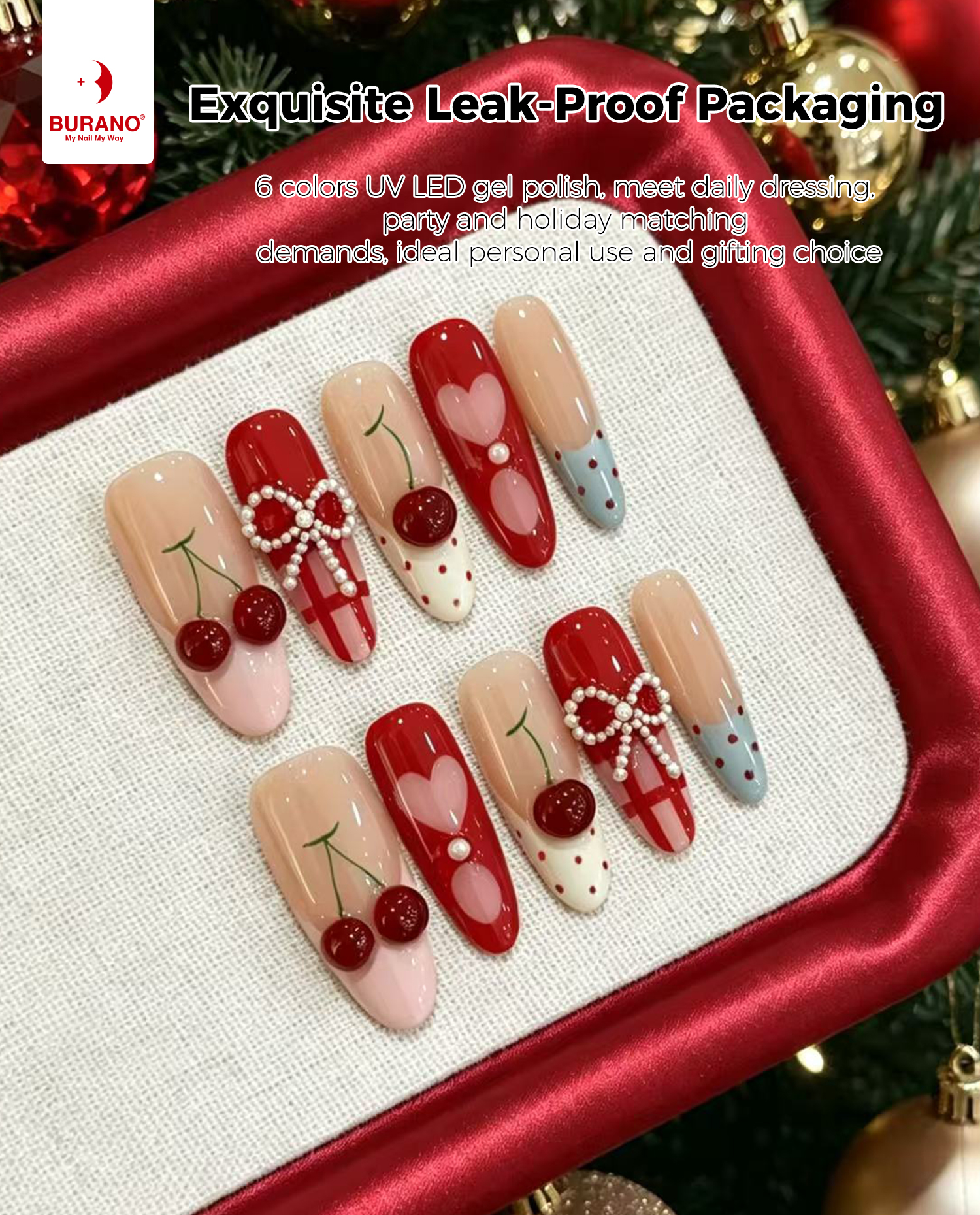 BURANO Gel Nail Polish Red Set