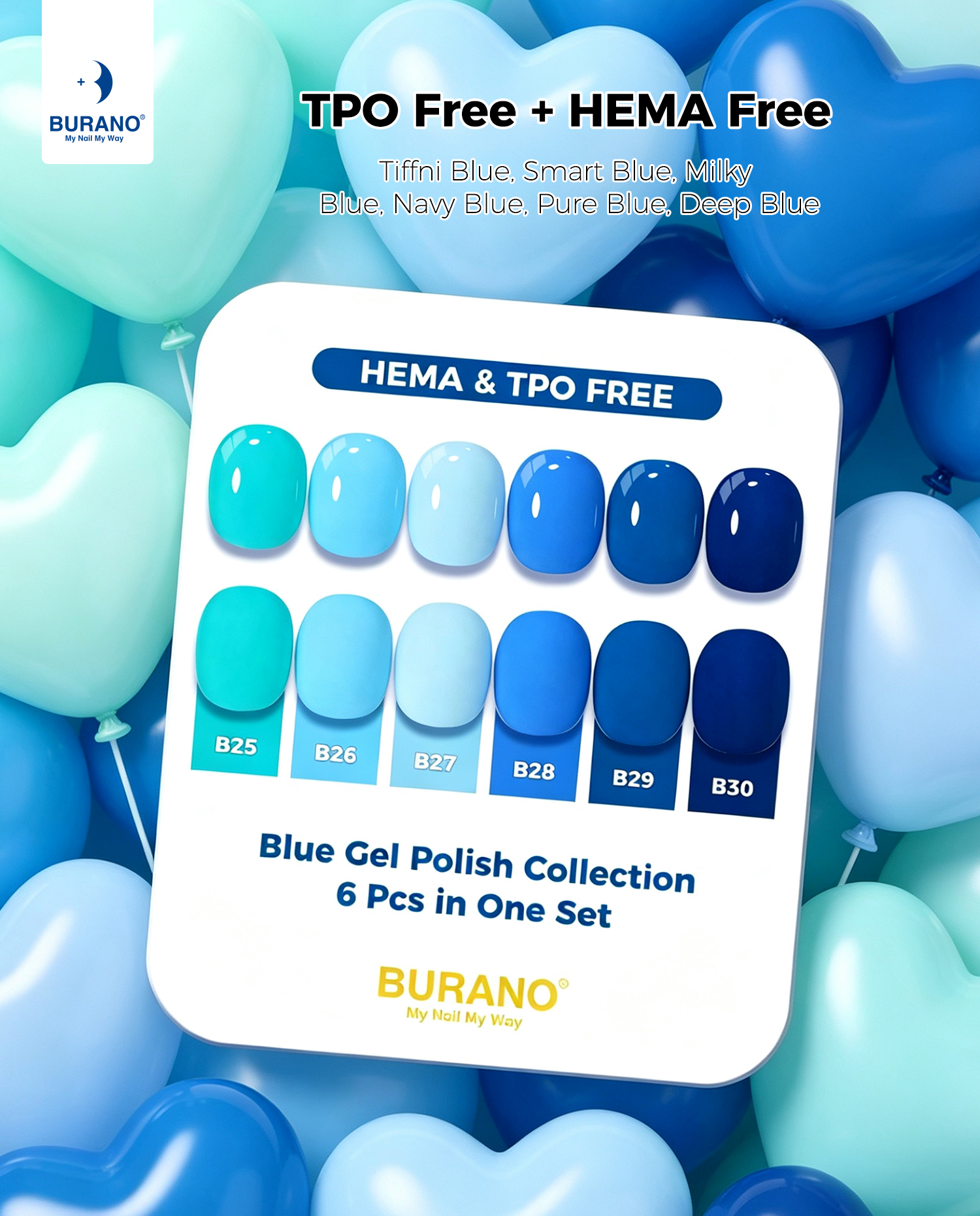 BURANO Gel Nail Polish Blue Set