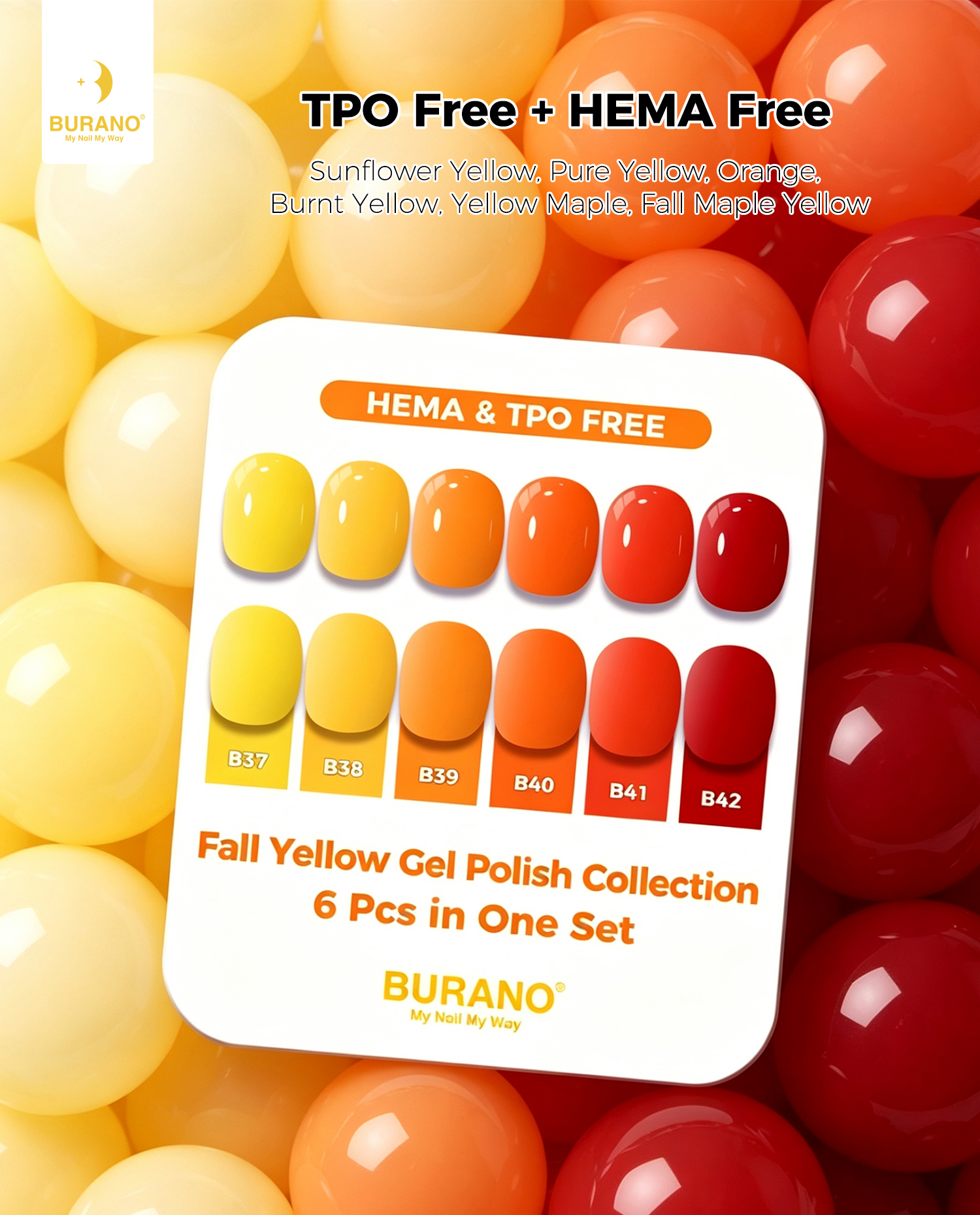 BURANO Gel Nail Polish Fall & Yellow Set
