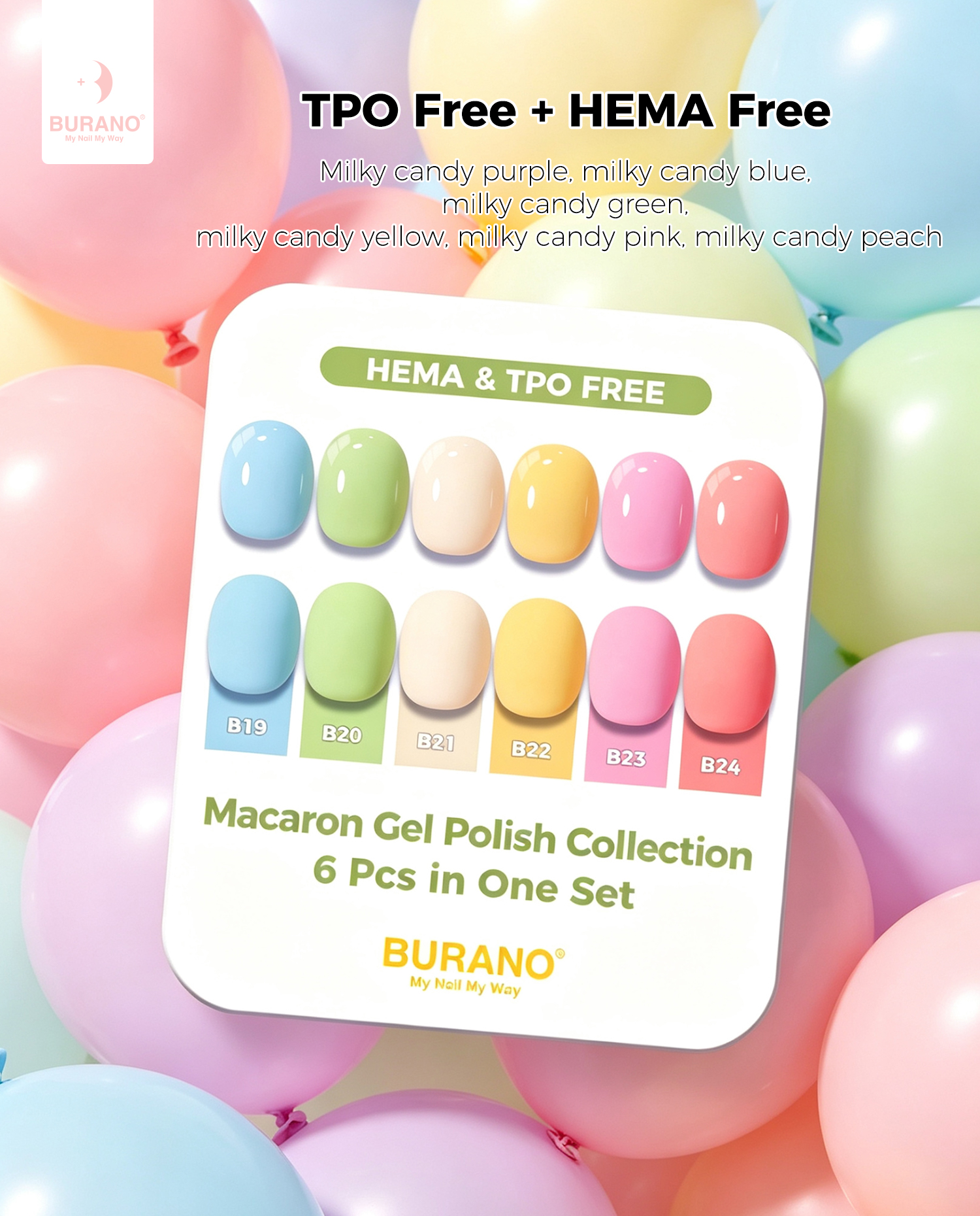 BURANO Gel Nail Polish Macaron Set