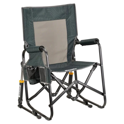 Portable Folding Rocking Chair – Compact Outdoor Camping Chair with Rocking Motion, Padded Seat & Backrest