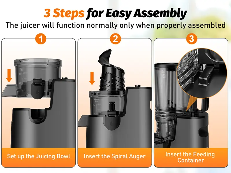 LQZ 350W Cold Press Juicer - Slow Masticating, 5.4 Inch Feed Chute, High Juice Yield, Easy Clean, 55rpm Technology for Whole Fruits & Veggies,Whole Vertical Juicer#backtoschool#sohochic LQZ 350W Cold Press Juicer - Slow Masticating, 5.4 Inch Feed Chute, High Juice Yield, Easy Clean, 55rpm Technology for Whole Fruits & Veggies,Whole Vertical Juicer#backtoschool#sohochic
