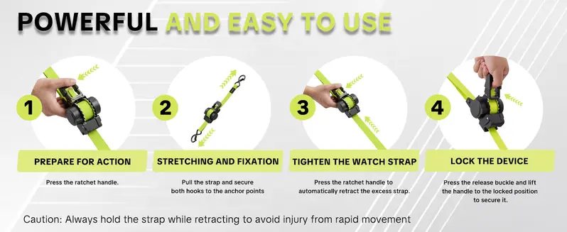 SEESE Sturdy Retractable Ratchet Straps  1"x 11 ft-1550 LB Break Strength Cargo Straps for Moving Appliances, Lawn Equipment, Motorcycle Green ,Halloween gifts