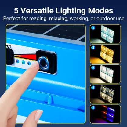 Rechargeable LED Work Light – 288 LEDs, 5 Lighting Modes, USB & Type-C Charging, Magnetic Base, Adjustable Stand