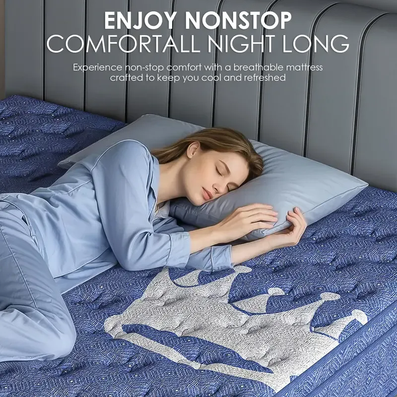 12/14-Inch Hybrid Mattress in a Box – 6-Layer Double Coil Support, Edge Support, Pressure Relief & Motion Isolation, Medium Firm, Fiberglass-Free