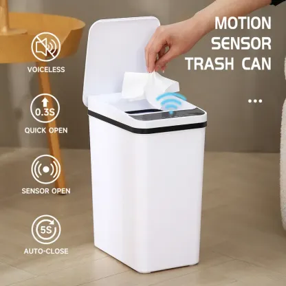 2-Pack Smart Sensor Trash Cans – Touchless Motion-Activated Garbage Bins for Bedroom, Bathroom & Office