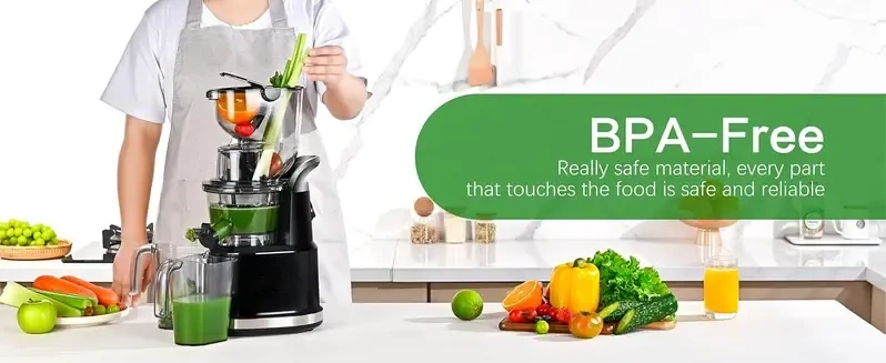 Cold Press Juicer, Slow Masticating Juicer Machine for Fruits & Vegetables, High Juice Yield, Easy Clean, BPA-Free, Quiet Motor, Fresh Juice Maker for Home