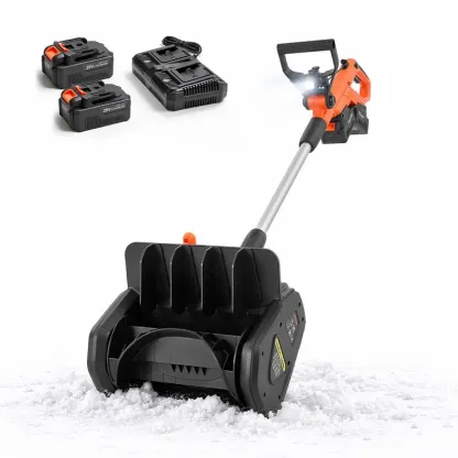 40V Cordless Electric Snow Shovel – 13.5" Clearing Width, 20 ft Throw Distance, 60° Adjustable Chute, LED Light, Adjustable Handle, 2 × 4.0Ah Batteries & Charger