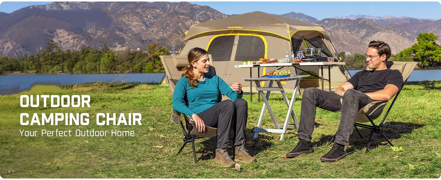 FanttikOutdoor Zeta L8 Max Unisex Folding Camping Chair - Portable, Lightweight, Comfort-Driven Gentle Rocker with Carry Bag, Space-Saving Rolling Design, Supports Up to 250 lbs for Camping, Patio,toolupgrade