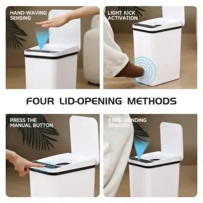 2-Pack Smart Sensor Trash Cans – Touchless Motion-Activated Garbage Bins for Bedroom, Bathroom & Office