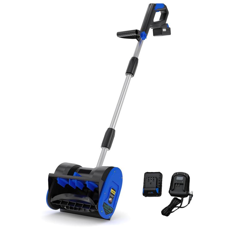 Cordless Electric Snow Shovel – 12" Clearing Width, 6" Depth, 16.5 FT Throwing Distance, 4.0Ah Battery & Quick Charger