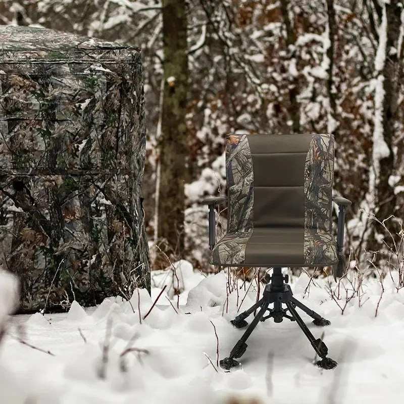 TIDEWE Heated Hunting Chair | Adjustable Height 360&deg; Swivel Blind Chair with Armrests