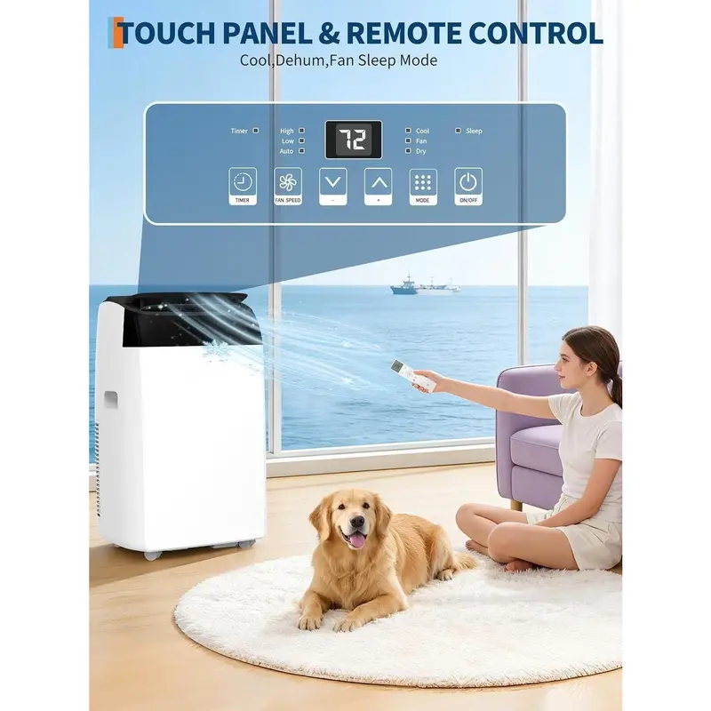 14000 BTU Portable Air Conditioner – 3-in-1 AC, Dehumidifier & Fan for Rooms up to 750 Sq. Ft.