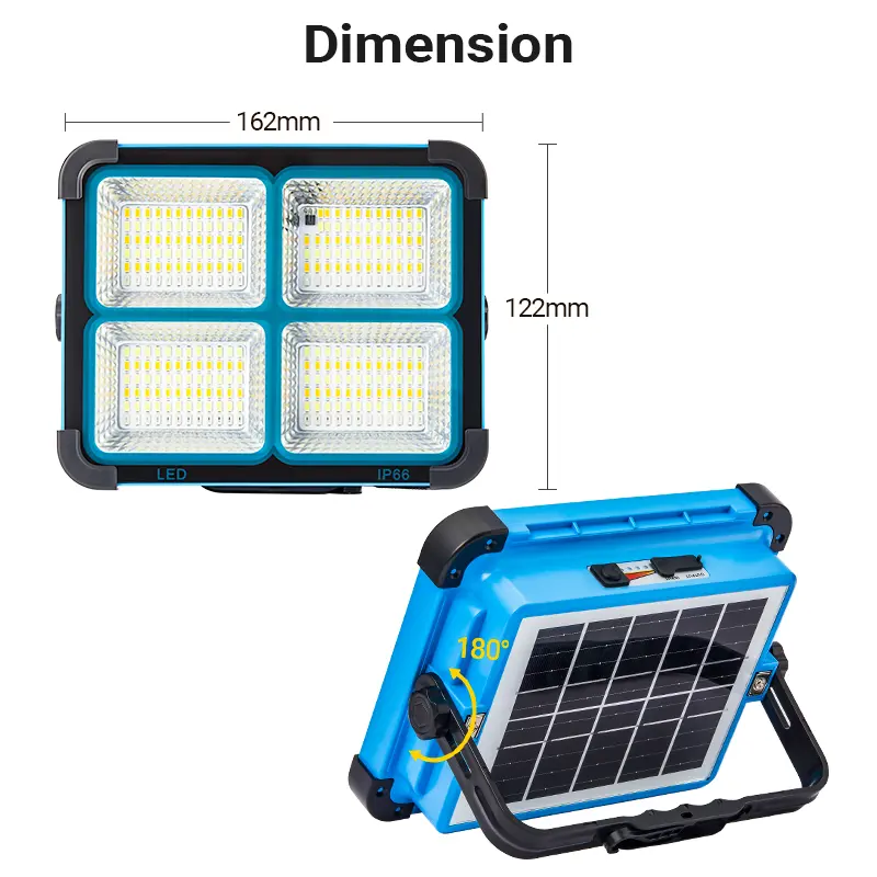 Rechargeable LED Work Light – 288 LEDs, 5 Lighting Modes, USB & Type-C Charging, Magnetic Base, Adjustable Stand