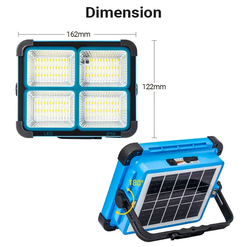 Rechargeable LED Work Light – 288 LEDs, 5 Lighting Modes, USB & Type-C Charging, Magnetic Base, Adjustable Stand