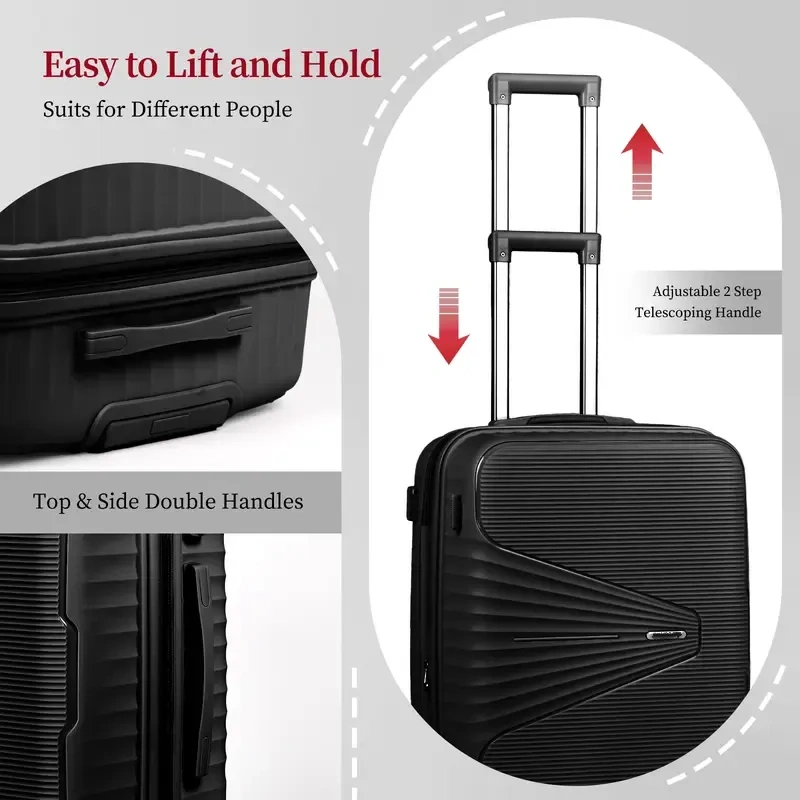 AAIVV 4 PCS Luggage Sets, with Double Spinner Wheels Expandable ABS Travel Suitcase Set, TSA Lock Hardshell Durable Traveling Bag Luggage Sets (13/20/26/28in) summervibes