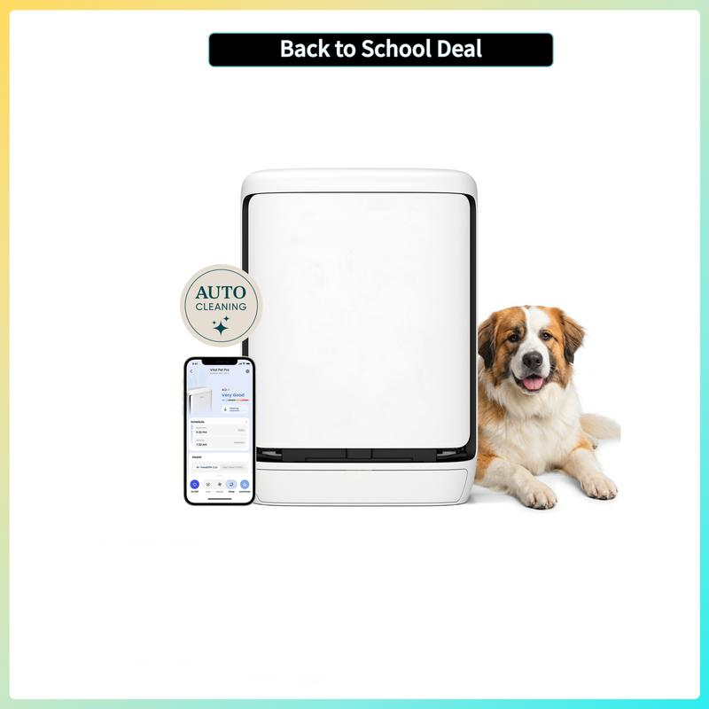 Pet Air Purifier for Large Rooms – Washable Pre-Filter, High-Carbon Filter, Dual Sensors, Auto Mode & App Control