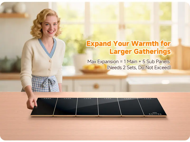 FEPPO Electric Warming Tray Kitchen Appliance, 4-in-1 Buffet Warmer with 33"x15" Glass Surface, 10 Temp Settings, Timer Options, Countertop Hot Trays for Parties & Catering FEPPO Electric Warming Tray Kitchen Appliance, 4-in-1 Buffet Warmer with 33"x15" Glass Surface, 10 Temp Settings, Timer Options, Countertop Hot Trays for Parties & Catering