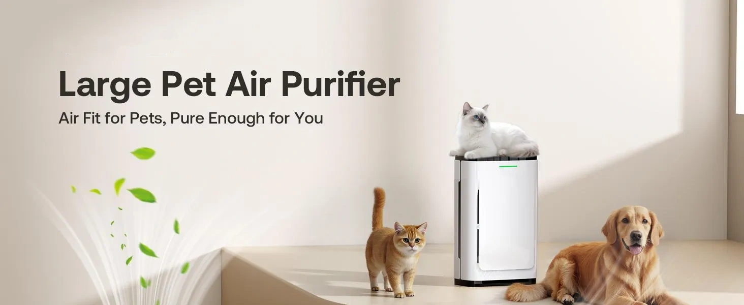 Heapets P358 Pet Air Purifier for Home Large Room 2500 Sq Ft, H13 HEPA Double-Sided Filter with Washable Pre-filter, Adsorbs Pet Hair Dander Odor Allergies Smoke Dust,PM2.5 Air Quality Monitor,Auto Mode Heapets P358 Pet Air Purifier for Home Large Room 2500 Sq Ft, H13 HEPA Double-Sided Filter with Washable Pre-filter, Adsorbs Pet Hair Dander Odor Allergies Smoke Dust,PM2.5 Air Quality Monitor,Auto Mode