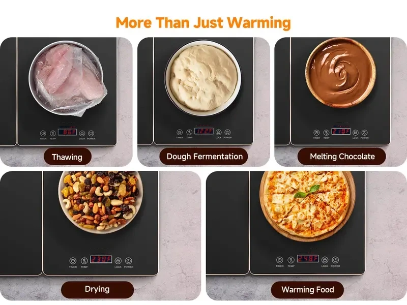 FEPPO Electric Warming Tray Kitchen Appliance, 4-in-1 Buffet Warmer with 33"x15" Glass Surface, 10 Temp Settings, Timer Options, Countertop Hot Trays for Parties & Catering FEPPO Electric Warming Tray Kitchen Appliance, 4-in-1 Buffet Warmer with 33"x15" Glass Surface, 10 Temp Settings, Timer Options, Countertop Hot Trays for Parties & Catering