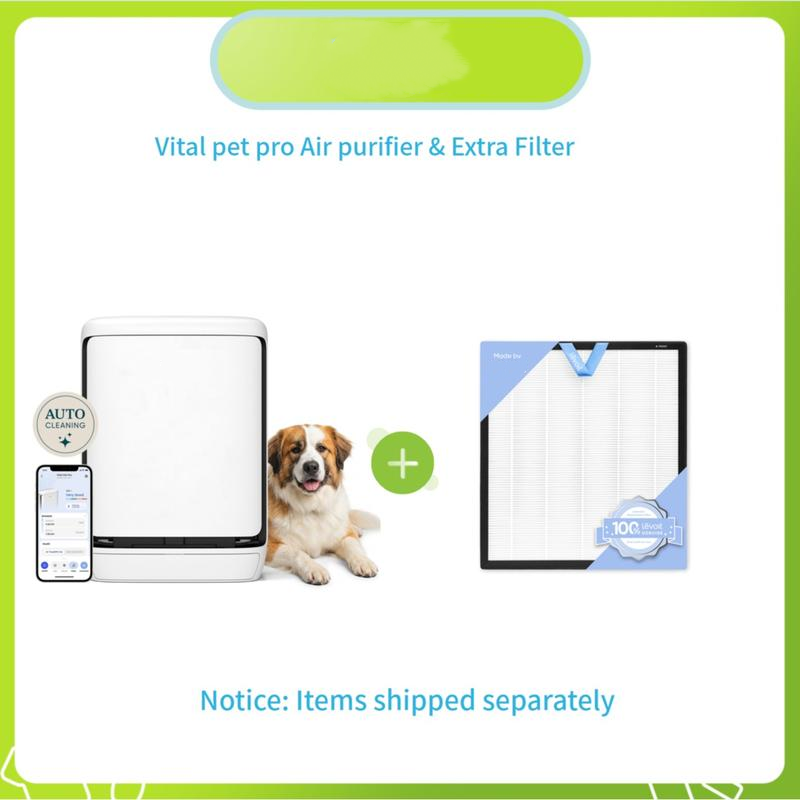 Pet Air Purifier for Large Rooms – Washable Pre-Filter, High-Carbon Filter, Dual Sensors, Auto Mode & App Control