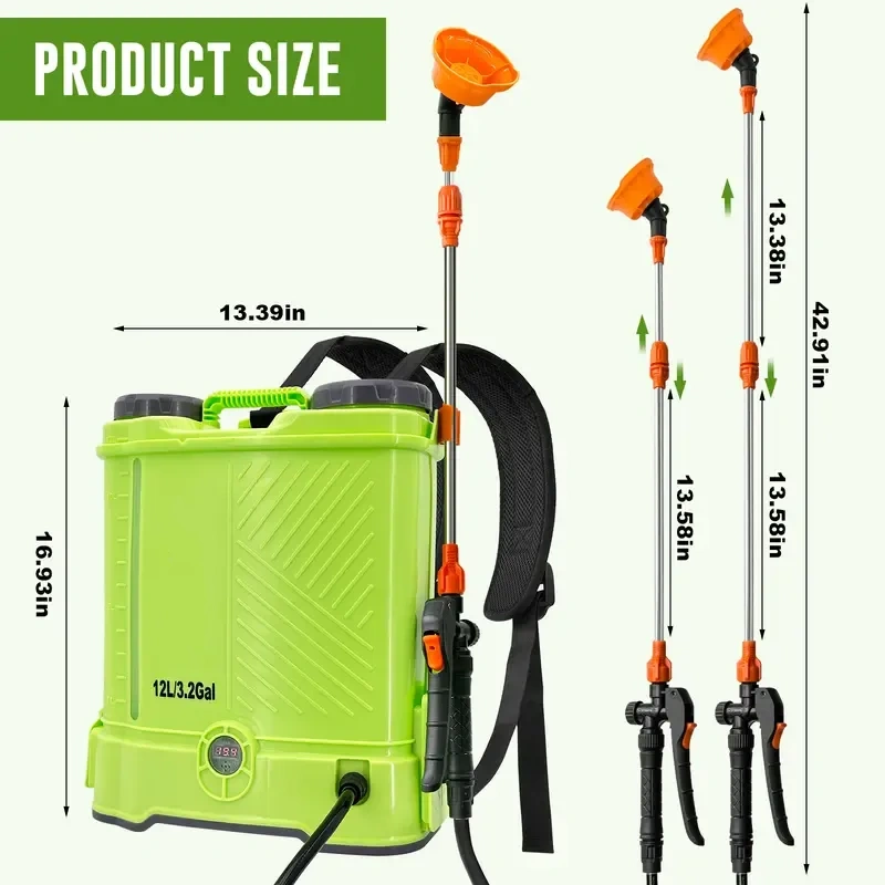 【Toolupgrade】VAXMAY Battery Powered Backpack Sprayer 3.2 Gallon 80 PSI Electric Garden Sprayer Compatible with Makita 18V Battery 5 Nozzles 2.0 Ah Battery & Charger Included, 80 Psi Pressure 【Toolupgrade】VAXMAY Battery Powered Backpack Sprayer 3.2 Gallon 80 PSI Electric Garden Sprayer Compatible with Makita 18V Battery 5 Nozzles 2.0 Ah Battery & Charger Included, 80 Psi Pressure