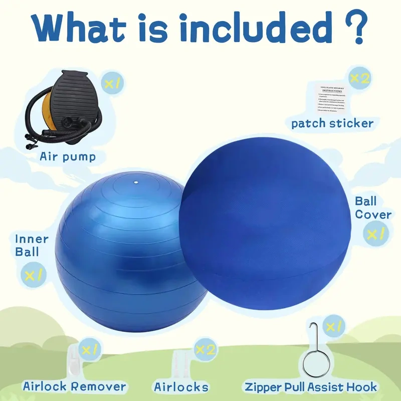 Interactive Herding Ball for Dogs – Inflatable Chase & Push Toy for Outdoor Play, Easy to Inflate, No Full Inflation Required