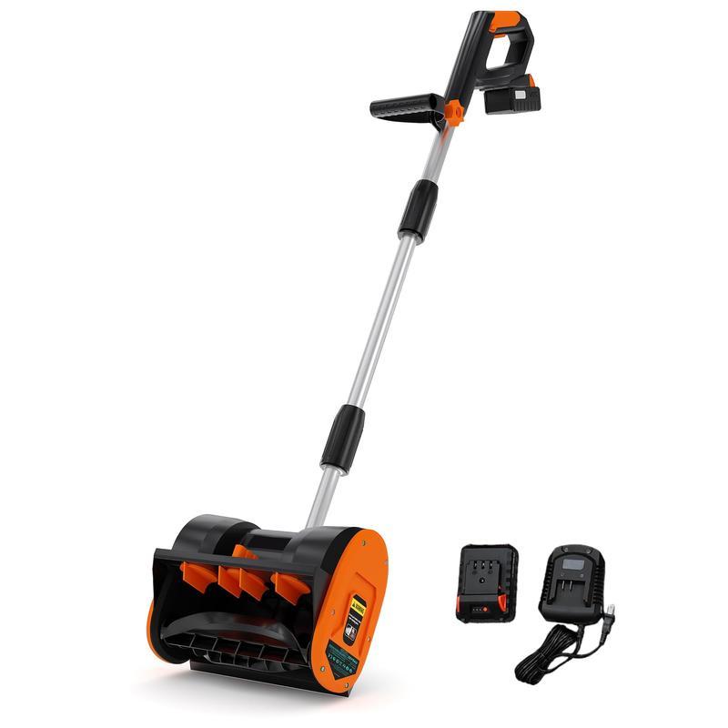 Cordless Electric Snow Shovel – 12" Clearing Width, 6" Depth, 16.5 FT Throwing Distance, 4.0Ah Battery & Quick Charger