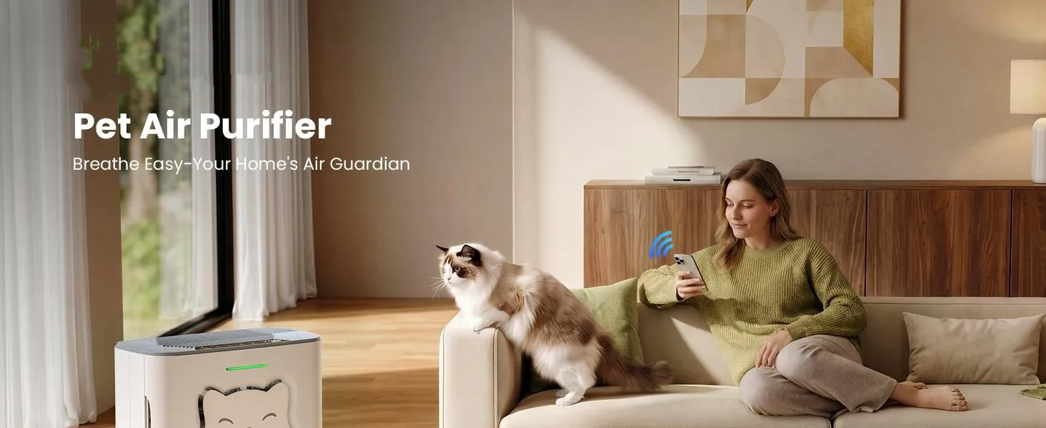Heapets P358 Pet Air Purifier for Home Large Room 2500 Sq Ft, H13 HEPA Double-Sided Filter with Washable Pre-filter, Adsorbs Pet Hair Dander Odor Allergies Smoke Dust,PM2.5 Air Quality Monitor,Auto Mode Heapets P358 Pet Air Purifier for Home Large Room 2500 Sq Ft, H13 HEPA Double-Sided Filter with Washable Pre-filter, Adsorbs Pet Hair Dander Odor Allergies Smoke Dust,PM2.5 Air Quality Monitor,Auto Mode