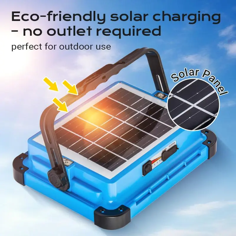 Rechargeable LED Work Light – 288 LEDs, 5 Lighting Modes, USB & Type-C Charging, Magnetic Base, Adjustable Stand