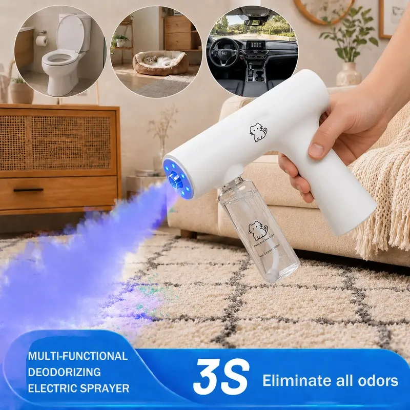 Bio-Enzyme Pet Odor Eliminator Spray Gun Kit – Pet-Friendly Cleaner with 4 Refills for Pet Urine, Smoke & Toilet Odors