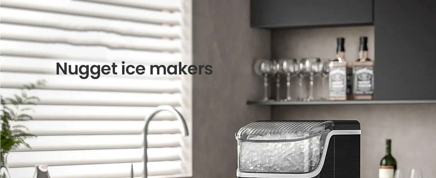 Kismile Compact Countertop Nugget Ice Maker Machine - Kitchen Appliances, 35lbs/day Production, 7-Mins Quick Make, Self-Cleaning, 1-Click Operation, Portable Unit with Ice Machine Cleaner for Residential Home Kitchen, Office Kismile Compact Countertop Nugget Ice Maker Machine - Kitchen Appliances, 35lbs/day Production, 7-Mins Quick Make, Self-Cleaning, 1-Click Operation, Portable Unit with Ice Machine Cleaner for Residential Home Kitchen, Office
