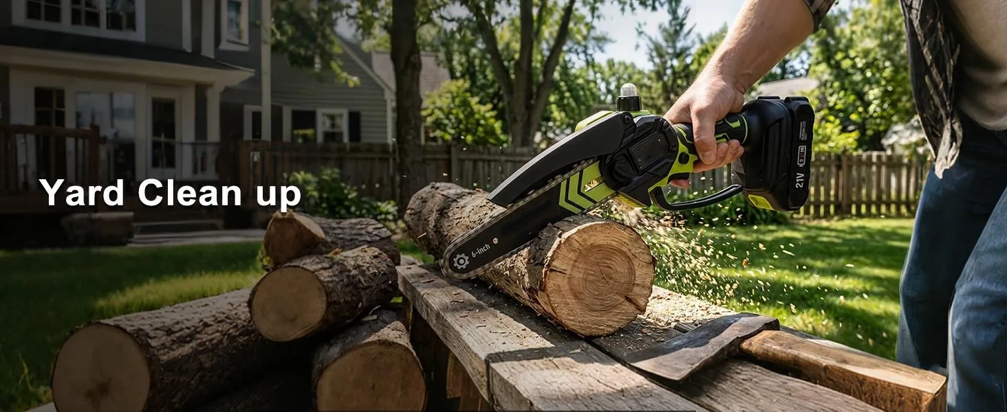 SEESE 6-Inch Mini Chainsaw Cordless, Portable Cordless Electric Chain Saw for Wood Cutting, Pruning, Gardening & Camping, 2000mAh Battery Included, Suitable for Seniors & Women, Halloween gifts SEESE 6-Inch Mini Chainsaw Cordless, Portable Cordless Electric Chain Saw for Wood Cutting, Pruning, Gardening & Camping, 2000mAh Battery Included, Suitable for Seniors & Women, Halloween gifts