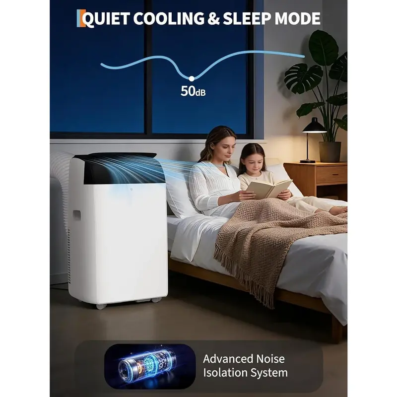 14000 BTU Portable Air Conditioner – 3-in-1 AC, Dehumidifier & Fan for Rooms up to 750 Sq. Ft.