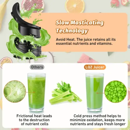 350W Cold Press Juicer – Slow Masticating Juicer with 5.4" Wide Feed Chute, 55 RPM & High Juice Yield