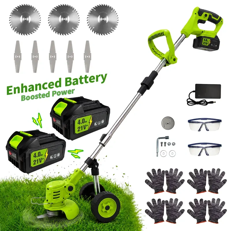 3-in-1 Cordless Weed Trimmer – Adjustable Handle, Multi-Blade System, Lightweight Design & Quiet Operation for Lawn & Garden