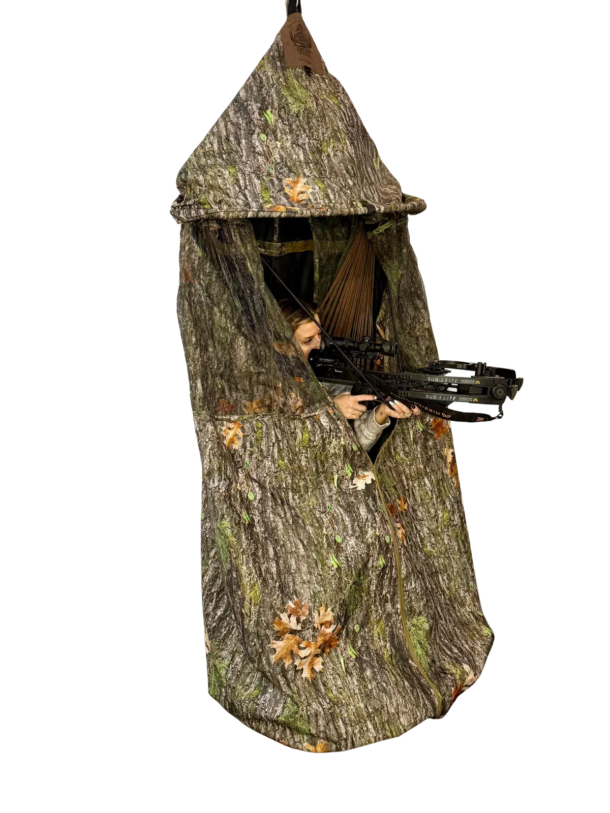 Portable Hunting Hammock Blind – Camouflage Enclosure with Suspended Seat, 360° Rotation & Weather Protection