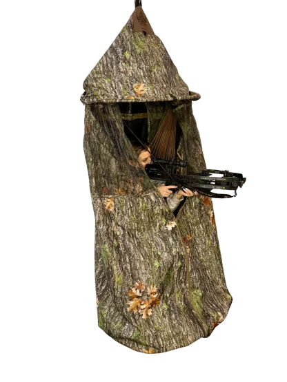 Portable Hunting Hammock Blind – Camouflage Enclosure with Suspended Seat, 360° Rotation & Weather Protection