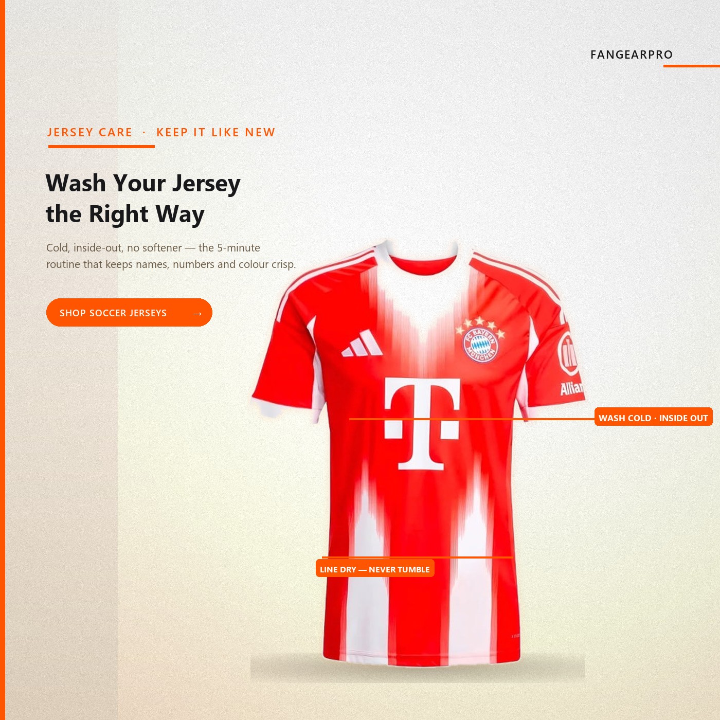 How to wash and care for a soccer jersey so the crest, name and number last